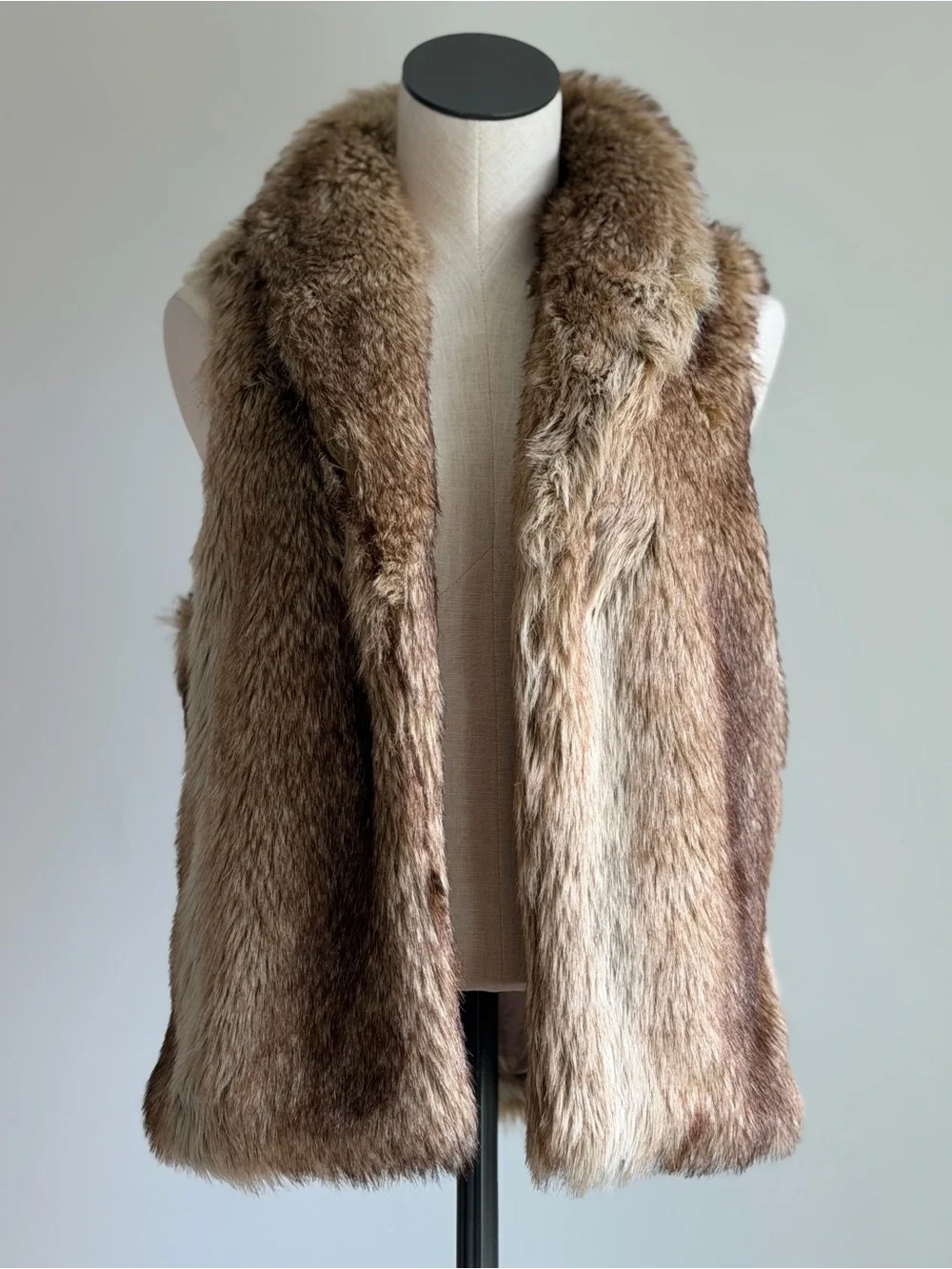 Forever 21 Brown Faux Fur Open-Front Vest